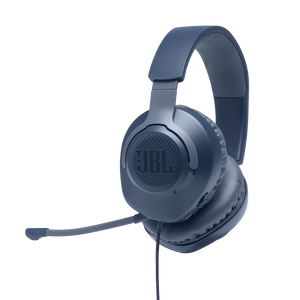 JBL Quantum 100 - Blue - Wired over-ear gaming headset with flip-up mic - Hero